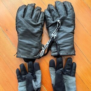 Yuki Haika leather and liner gloves
